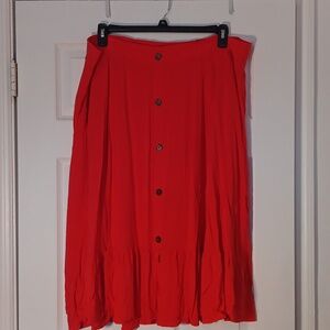 Torrid midi challis button front skirt with pockets